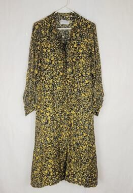 Officine Generale Bonnie green and yellow camo maxi shirt dress Size 6 Boho
